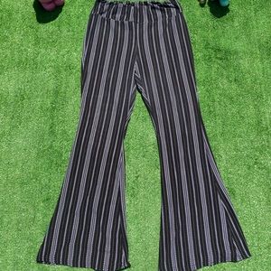 Black and White Patterned Flare Pants